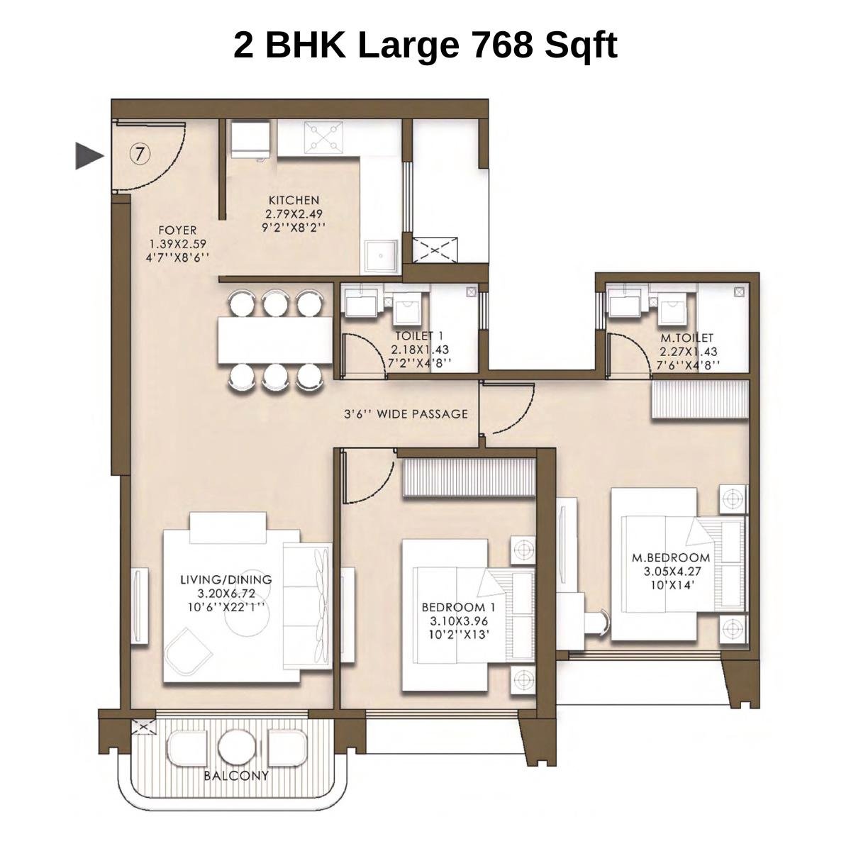 L&T-Island-Cove-Floor-Plan-Tower-2-2-BHK-Large-768-Sqft